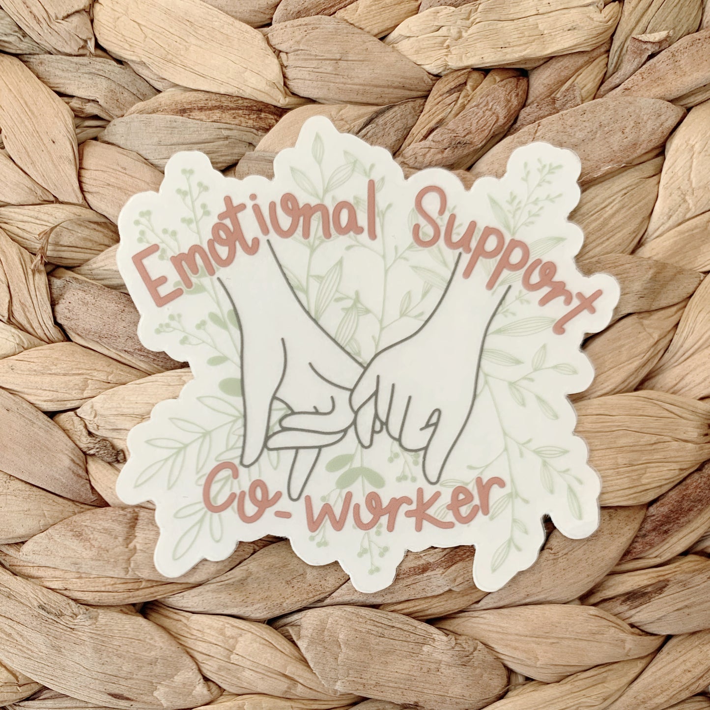 Emotional Support Co-Worker Sticker, 3 x 2.83 in