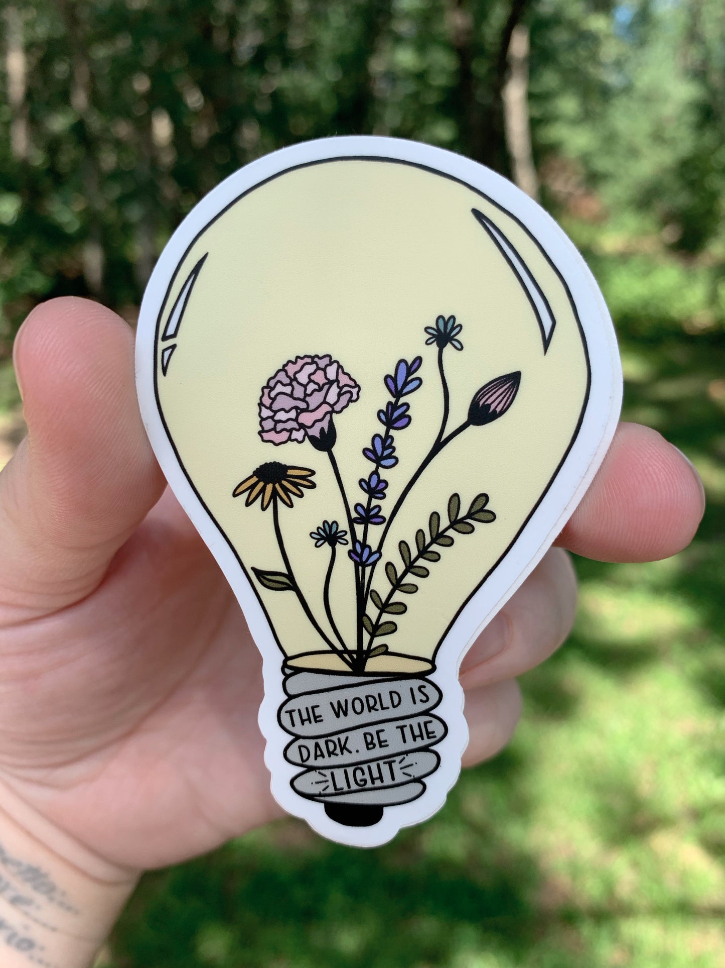 Floral Lightbulb Sticker, 2.28 x 3.5 in