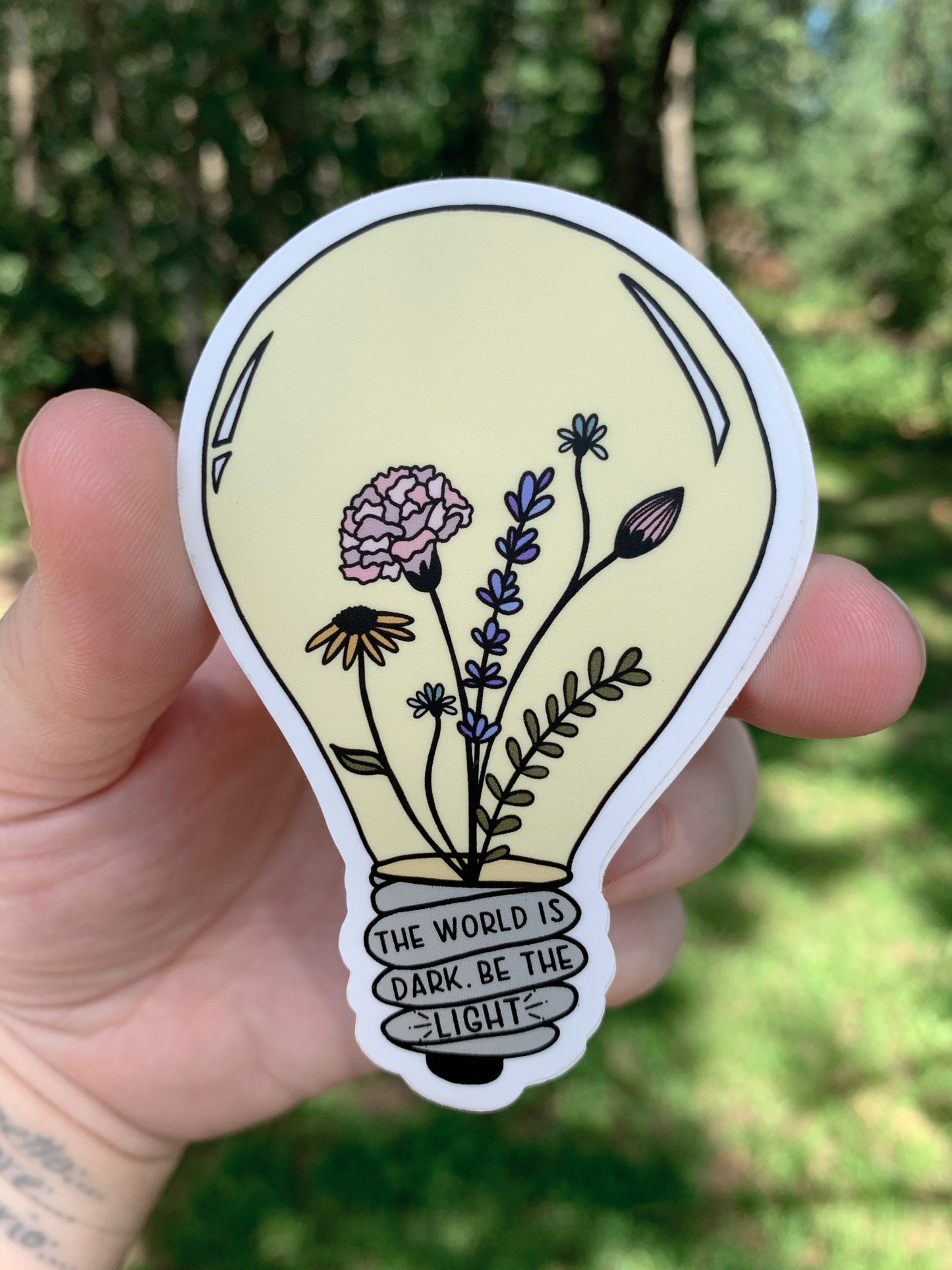 Floral Lightbulb Sticker, 2.28 x 3.5 in