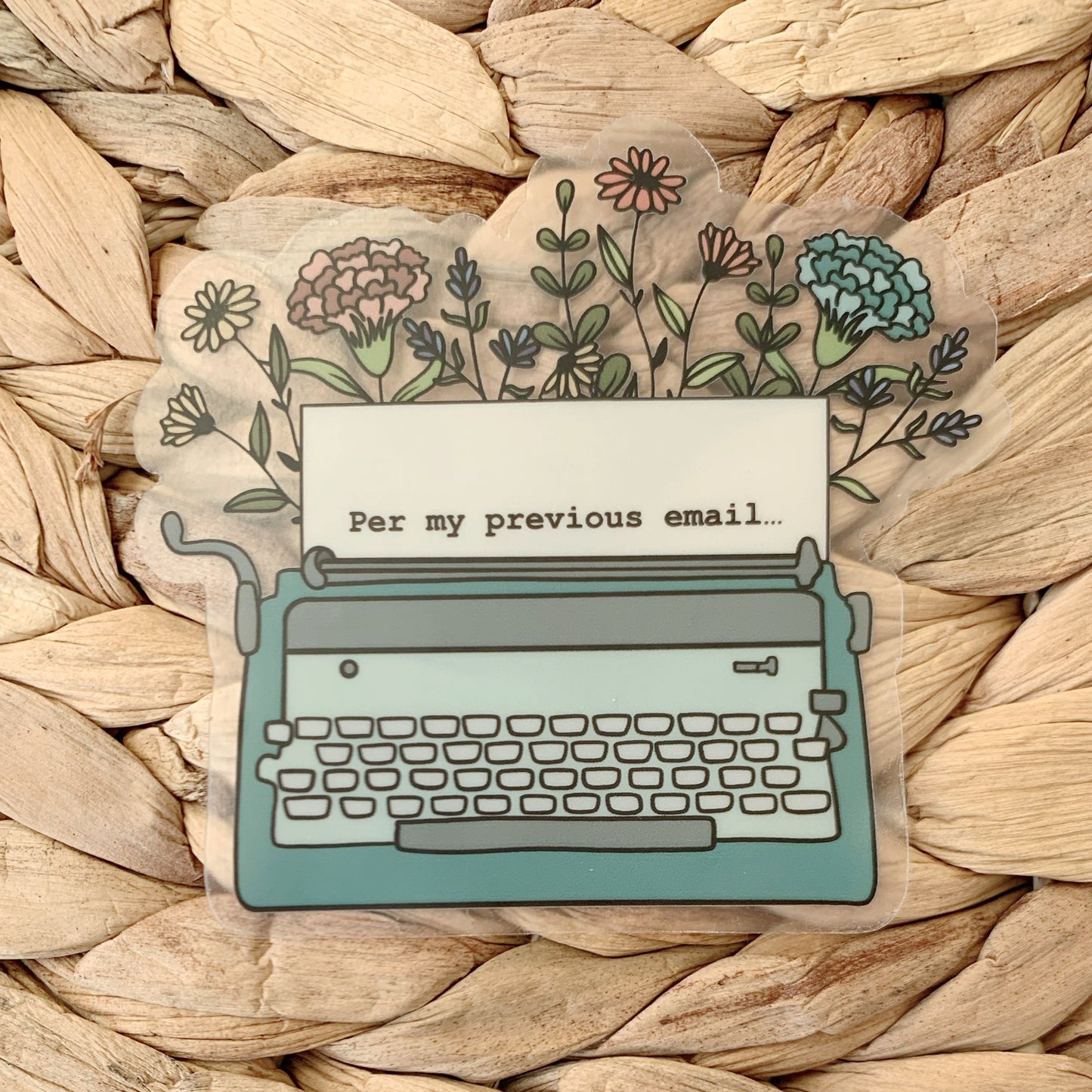 CLEAR Per My Previous Email Sticker, 3 x 2.77 in