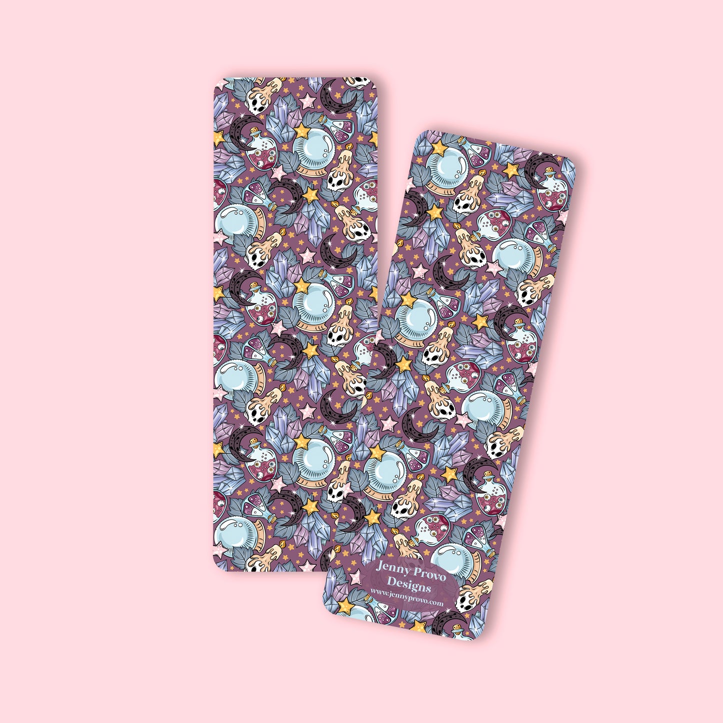 Purple Skulls and Crystals Bookmark