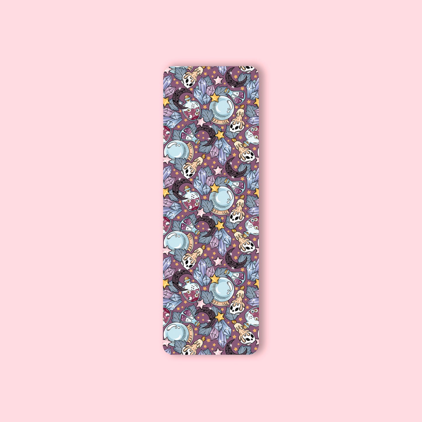 Purple Skulls and Crystals Bookmark