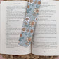 Blue & Coral Floral Bookmark, 2 x 8"