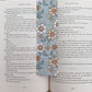 Blue & Coral Floral Bookmark, 2 x 8"