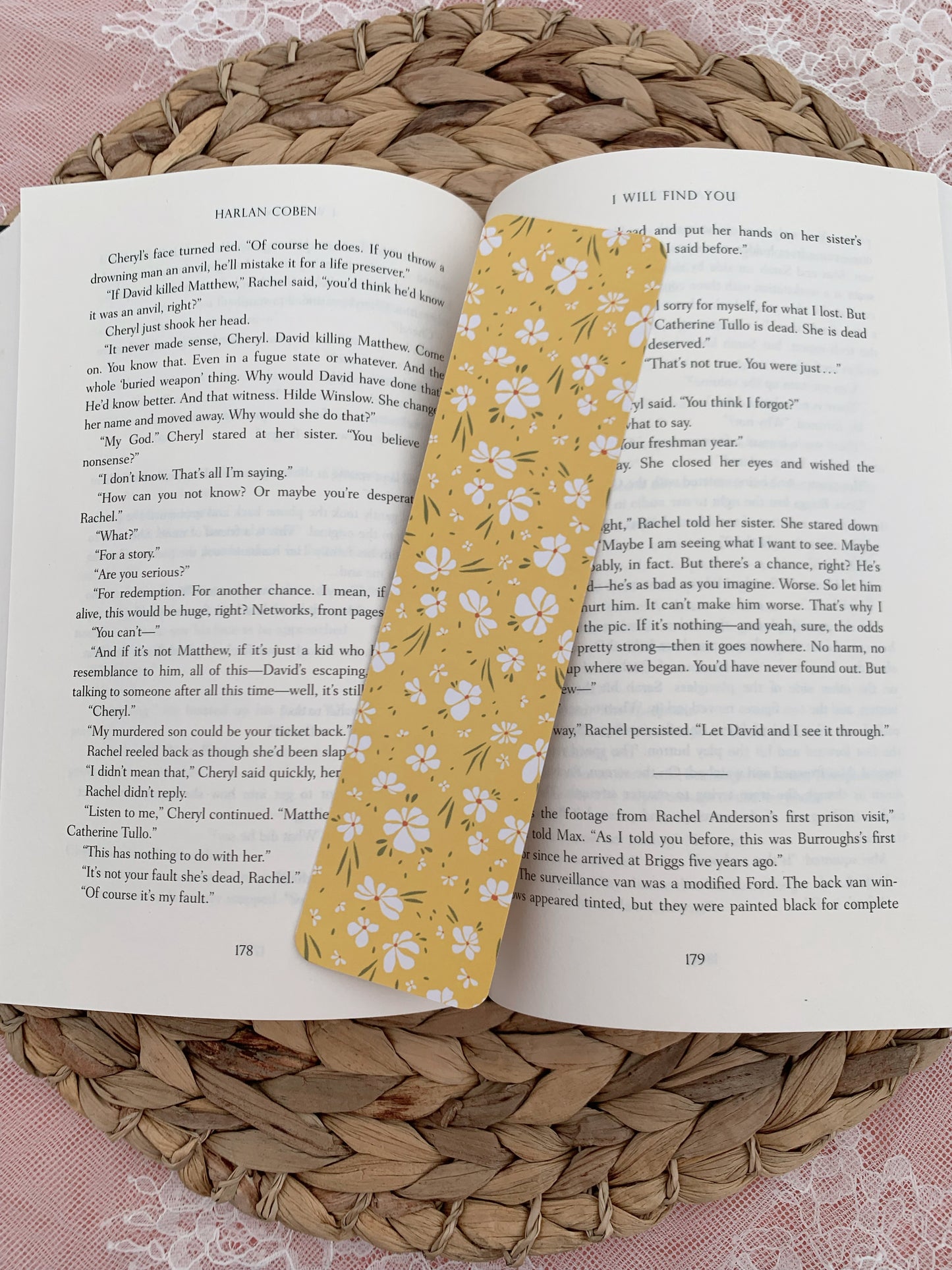 Yellow Floral Bookmark, 2 x 8"