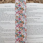 Teal and Pink Floral Bookmark, 2 x 8"