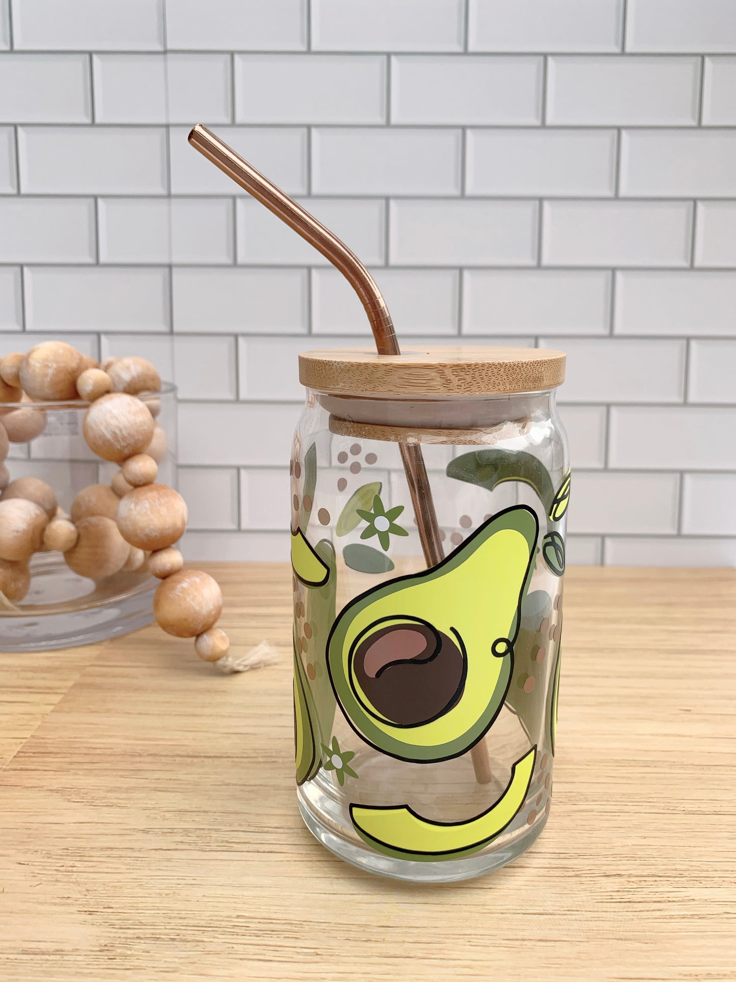 Avocado Iced Coffee Glass - 16oz