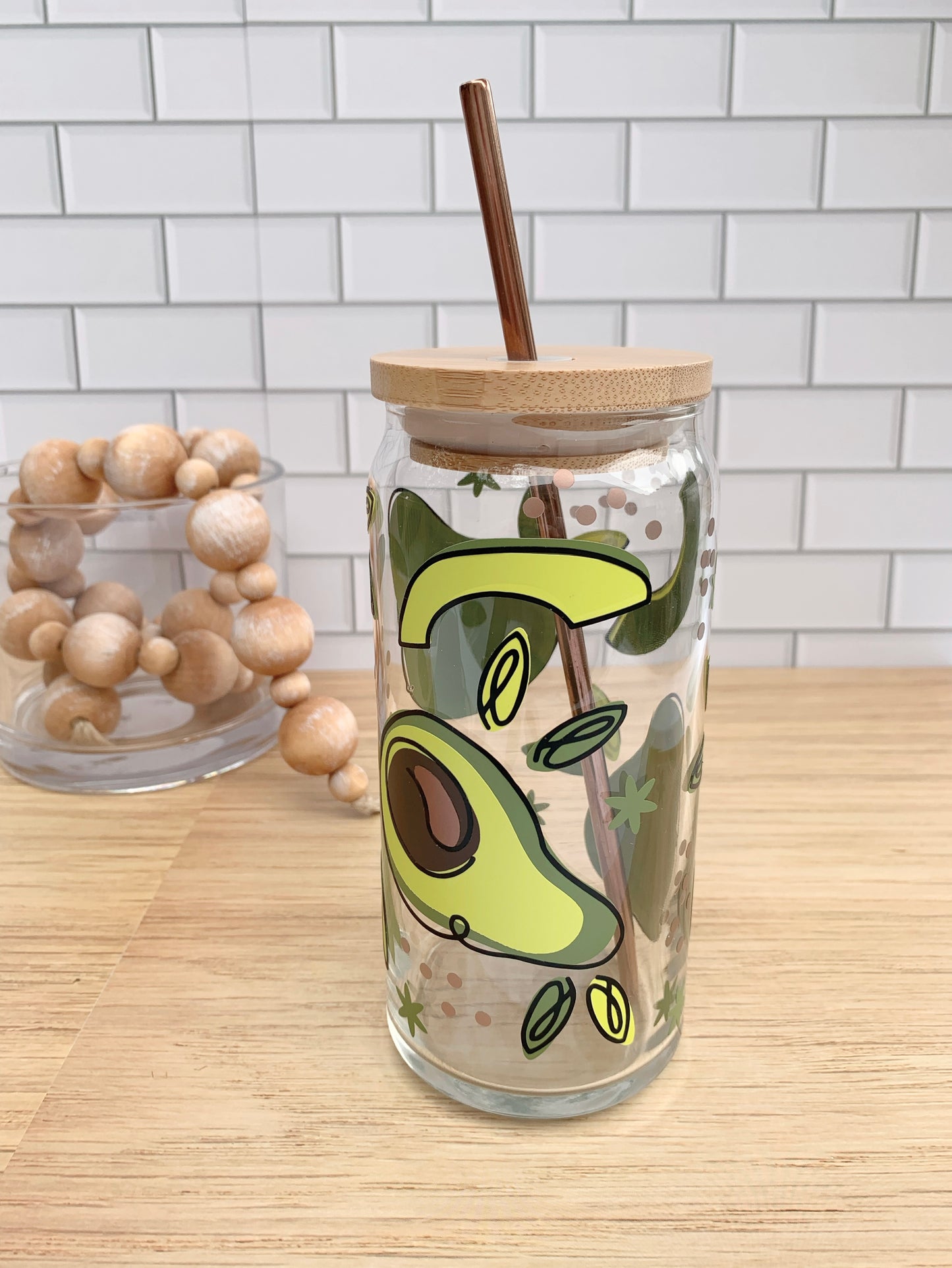Avocado Iced Coffee Glass - 20oz