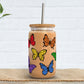 Butterflies Iced Coffee Glass - 16oz