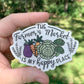 CLEAR The Farmer's Market is My Happy Place Sticker, 3.5 x 2.48 in