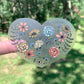 CLEAR Floral Heart Sticker, 3.5 x 2.67 in