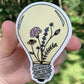 Floral Lightbulb Sticker, 2.28 x 3.5 in