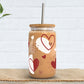 Multi Hearts Iced Coffee Glass - 16oz