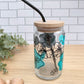 Abstract Floral Iced Coffee Glass - 16oz