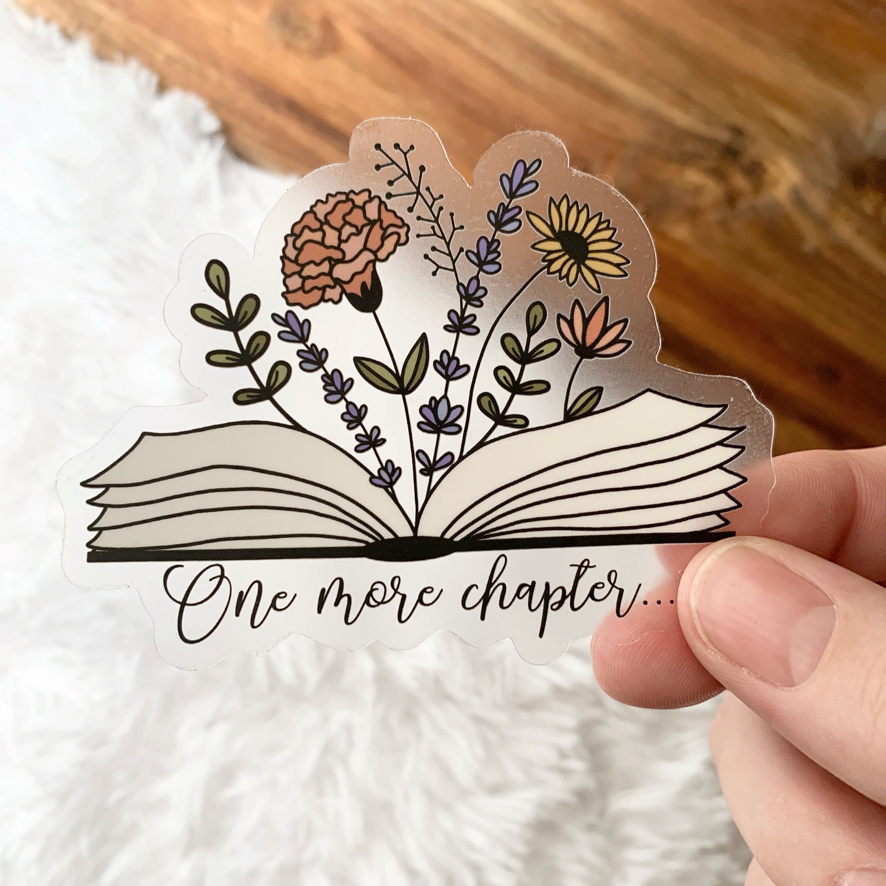 CLEAR One More Chapter Sticker, 3.5 x 2.67 in – Jenny Provo Designs