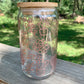 Succulent Outline Pattern Iced Coffee Glass - 16oz