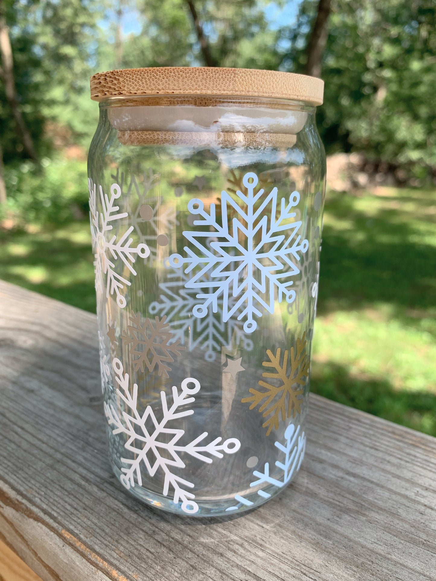 Snowflake Iced Coffee Glass - 16oz