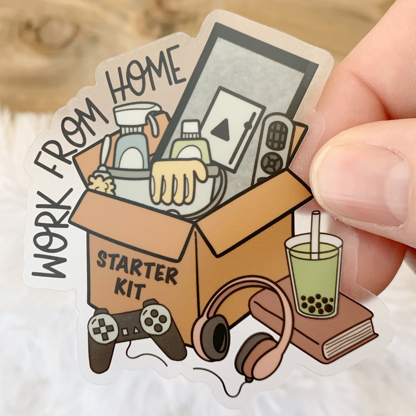 CLEAR Work From Home Starter Kit Sticker, 2.85 x 3 in